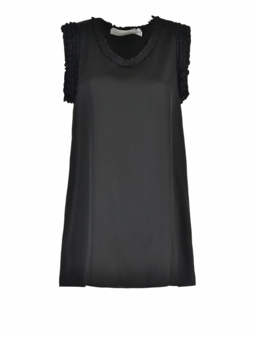 Victoria by Victoria Beckham Black Ruffle Trim Tunic Blouse Mini Dress Sz 4 - Picture 3 of 10